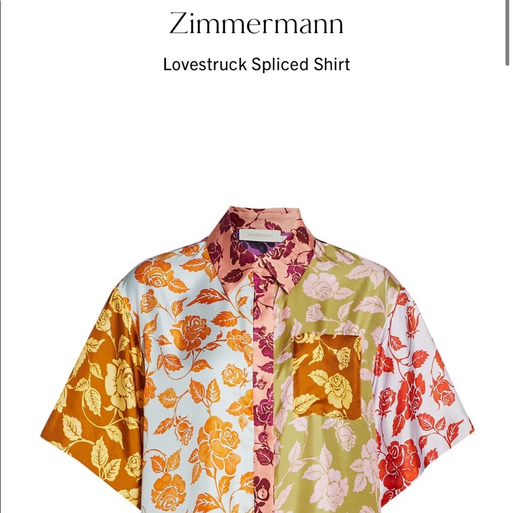 ISO ZIMMERMANN Lovestruck Spliced Shirt size 0